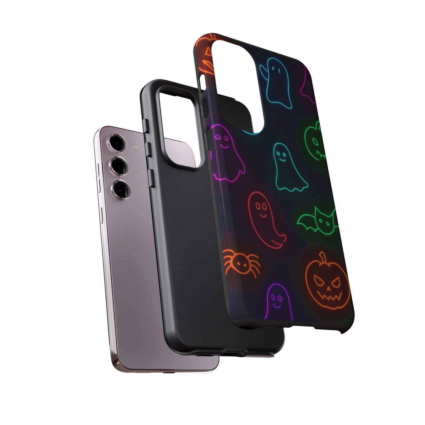 Neon Halloween Pattern | Cute Ghosts, Pumpkins & Bats Glow Design Phone Cases