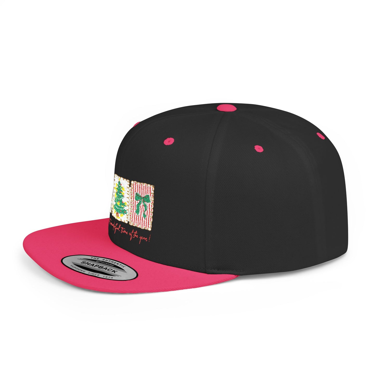 Festive Christmas Tree & Bow Design | It’s the Most Wonderful Time of the Year – Holiday Shirt, Mug, Tote & Home Decor Snapback Cap