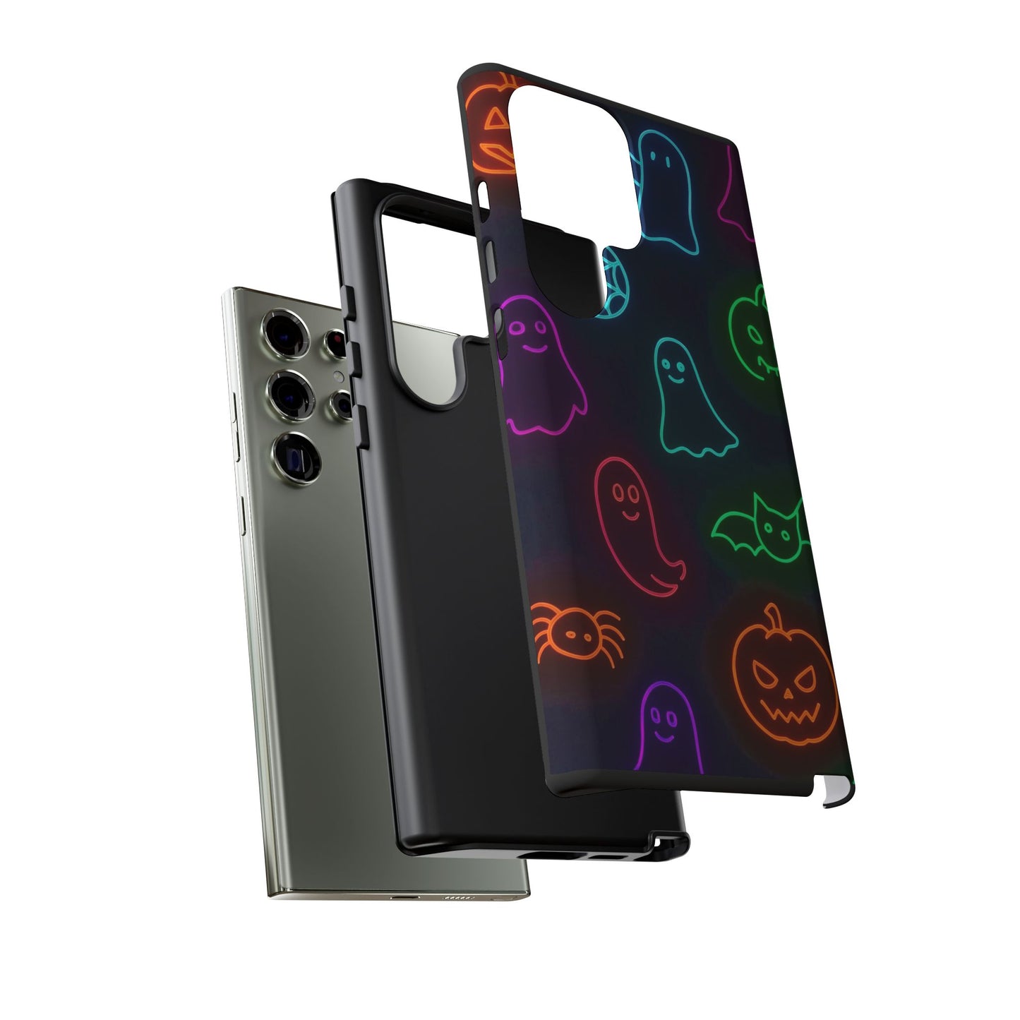 Neon Halloween Pattern | Cute Ghosts, Pumpkins & Bats Glow Design Phone Cases