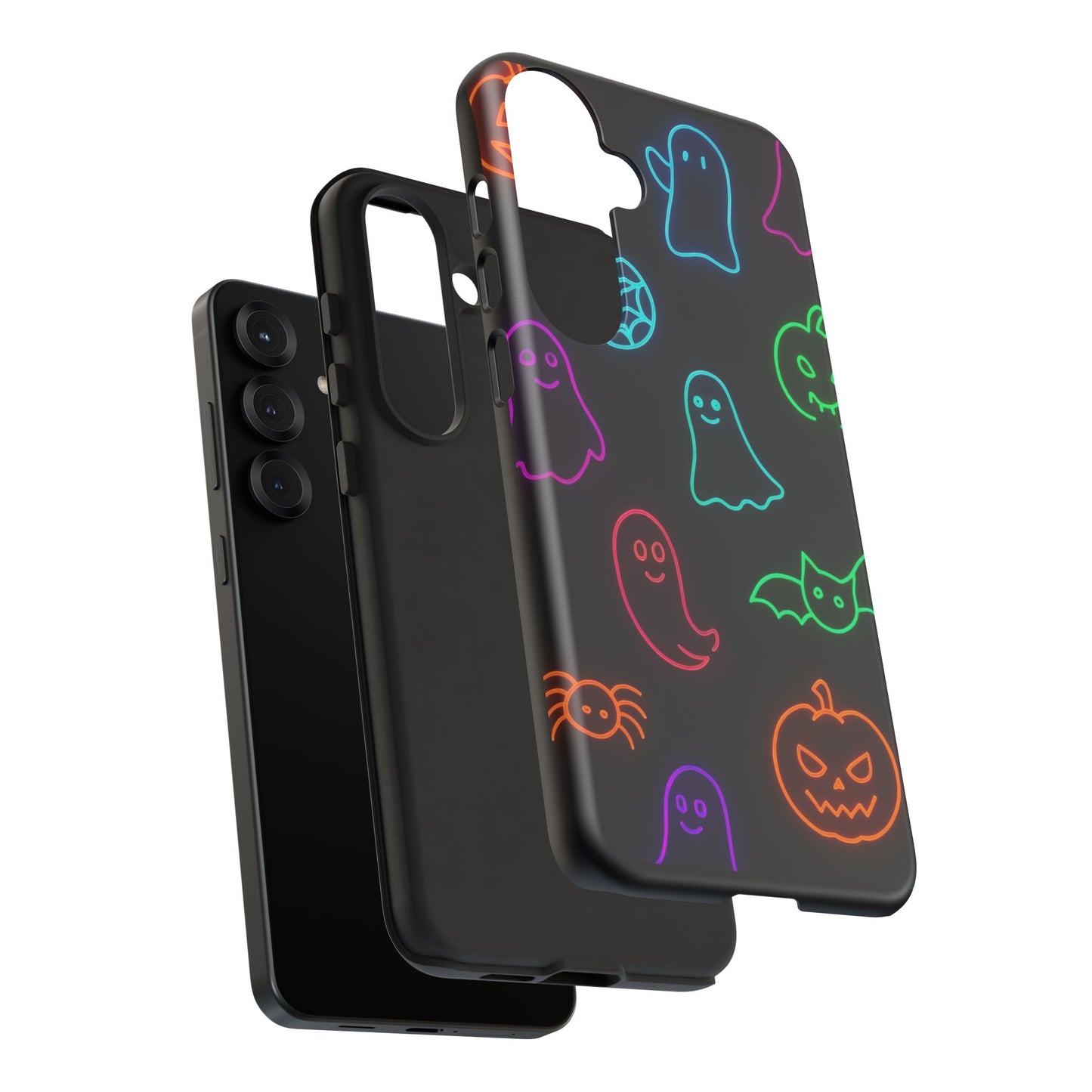 Neon Halloween Pattern | Cute Ghosts, Pumpkins & Bats Glow Design Phone Cases