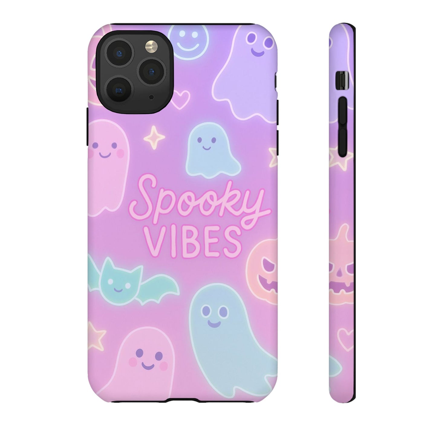 Spooky Vibes Pastel Halloween Design | Cute Ghosts, Pumpkins & Bats Aesthetic Phone Cases