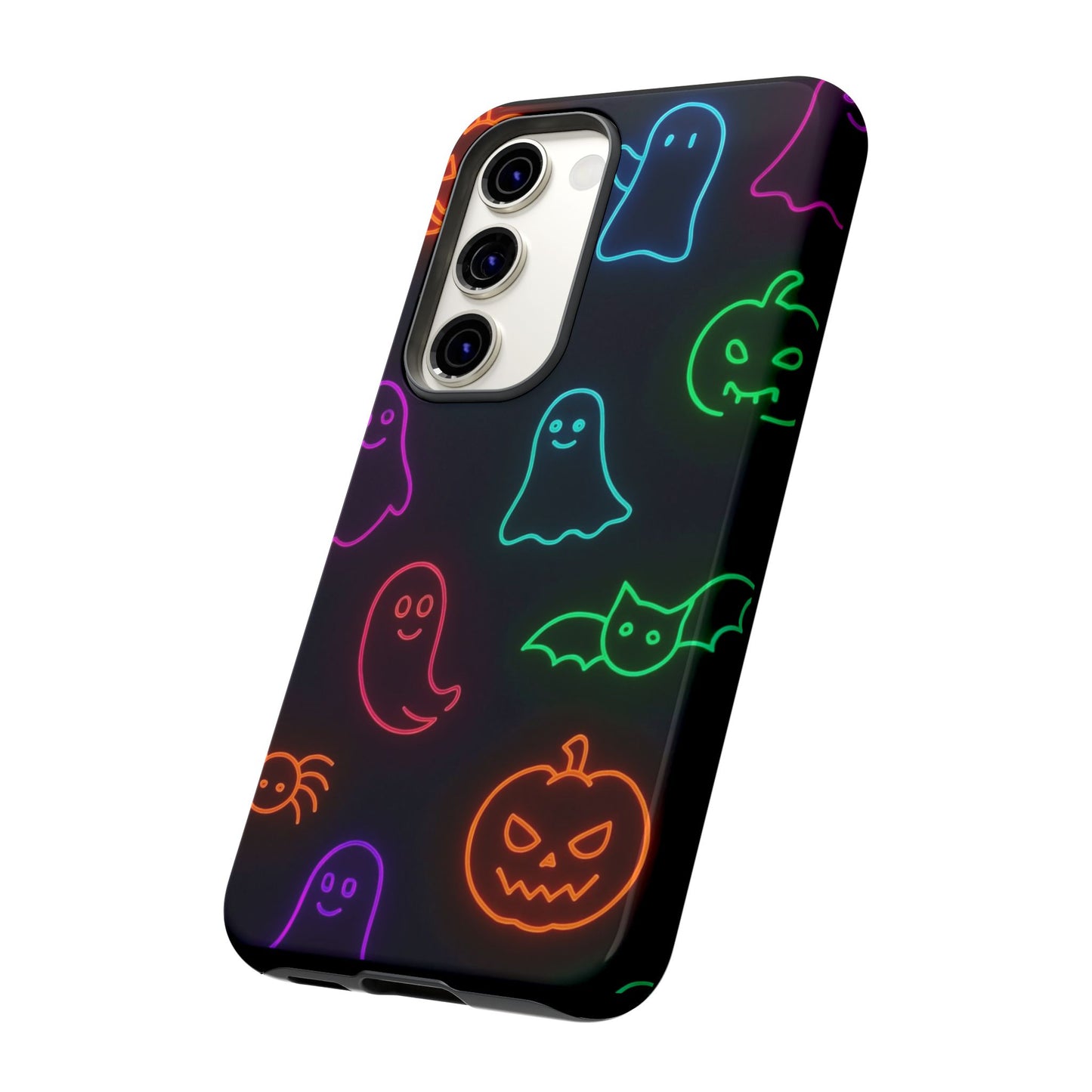 Neon Halloween Pattern | Cute Ghosts, Pumpkins & Bats Glow Design Phone Cases