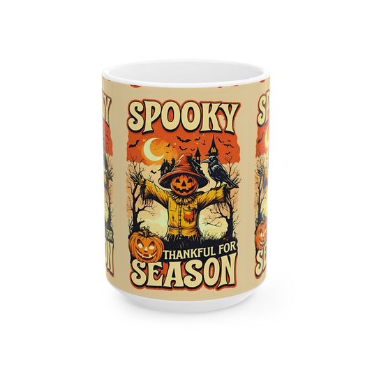 Spooky Thankful for the Season Mug 🎃 | Cute Pumpkin Halloween Coffee Cup Ceramic Mug