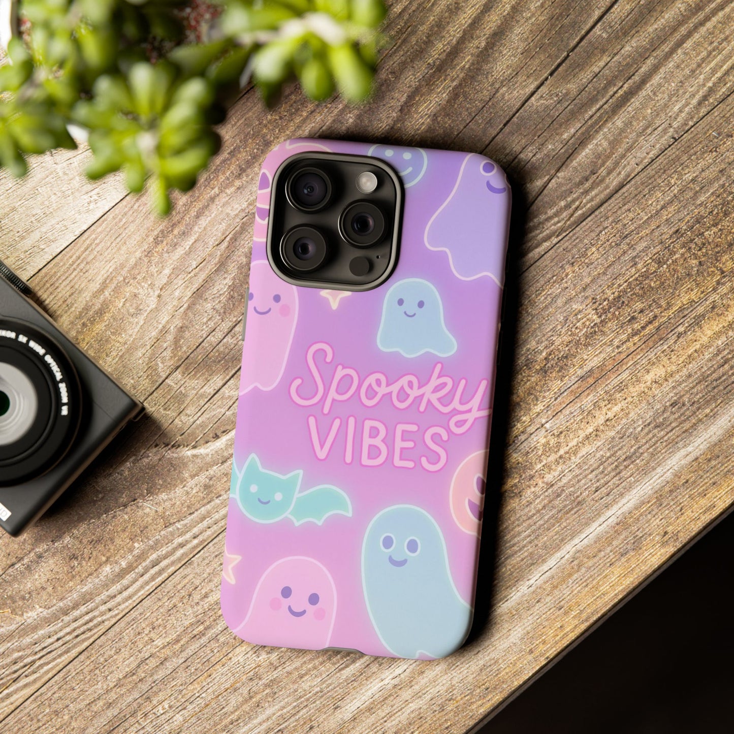 Spooky Vibes Pastel Halloween Design | Cute Ghosts, Pumpkins & Bats Aesthetic Phone Cases