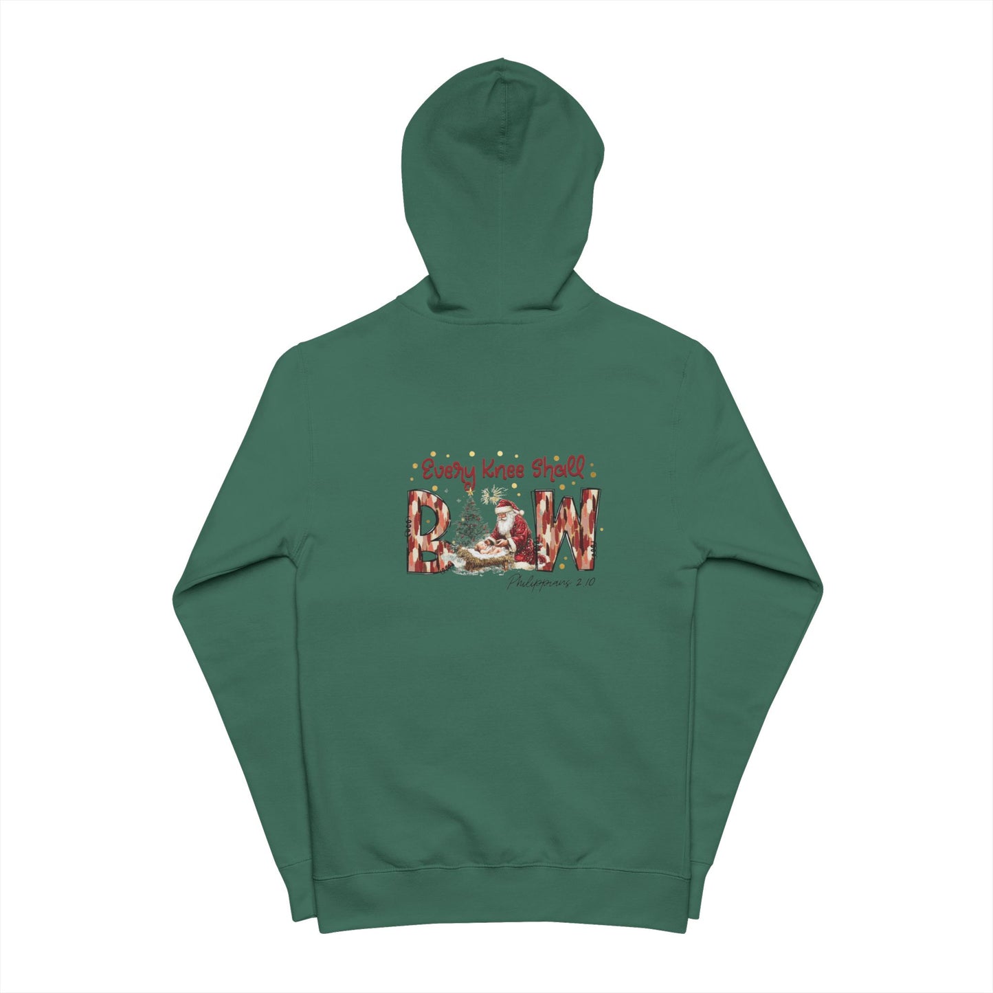 Every Knee Shall Bow Philippians 2:10 | Christian Christmas Design with Santa & Baby Jesus | Faith-Based Holiday Gift