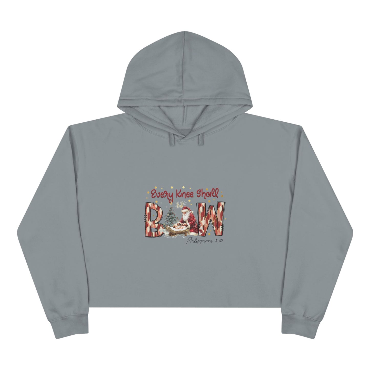 Every Knee Shall Bow Philippians 2:10 | Christian Christmas Design with Santa & Baby Jesus | Faith-Based Holiday Gift