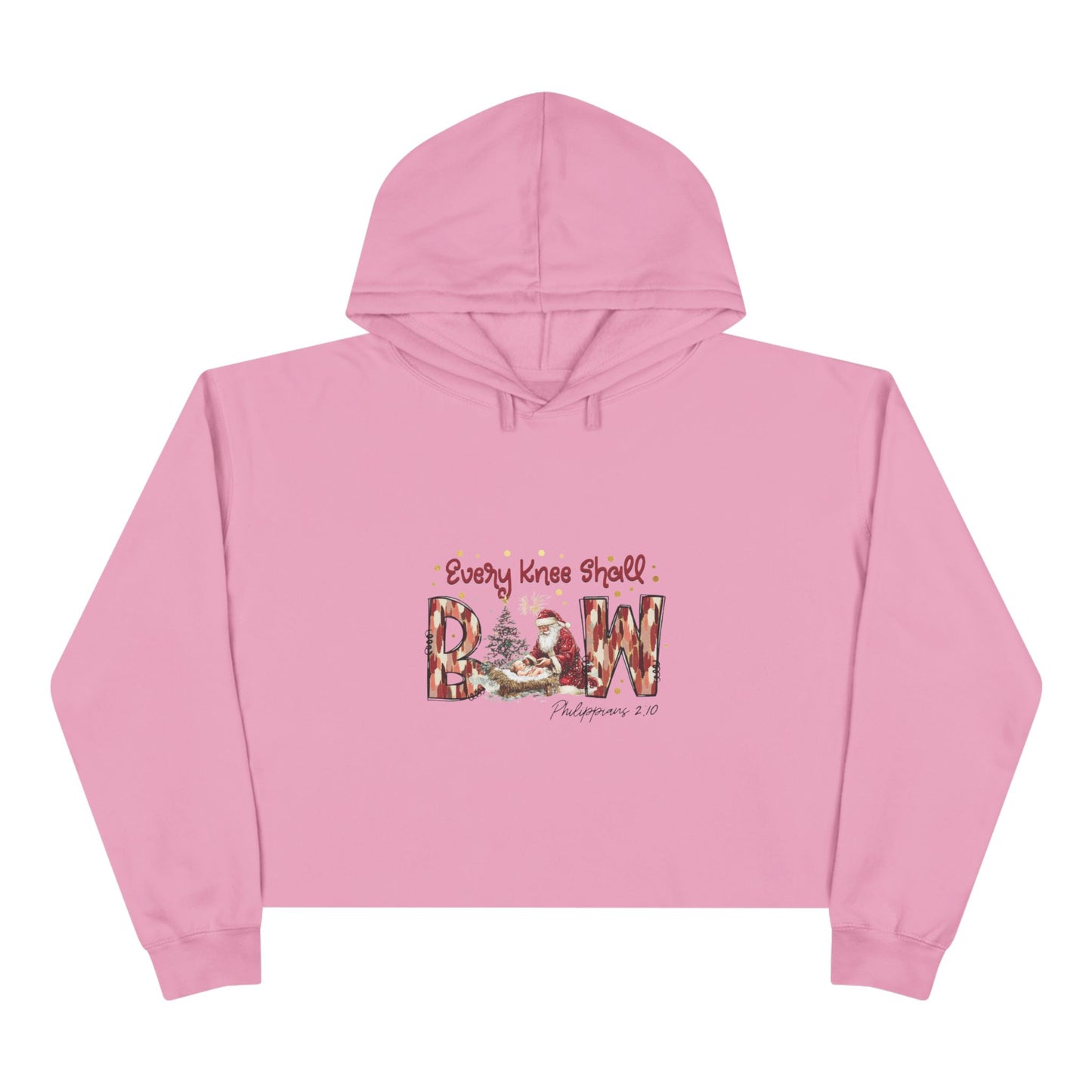 Every Knee Shall Bow Philippians 2:10 | Christian Christmas Design with Santa & Baby Jesus | Faith-Based Holiday Gift