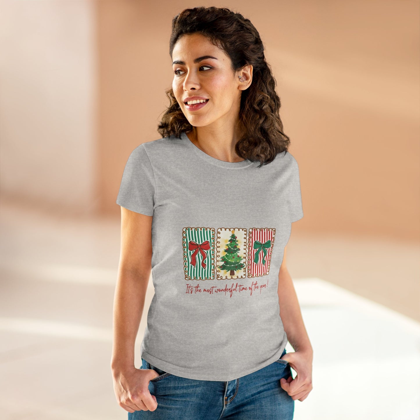 Festive Christmas Tree & Bow Design | It’s the Most Wonderful Time of the Year – Holiday Shirt, Mug, Tote & Home Decor