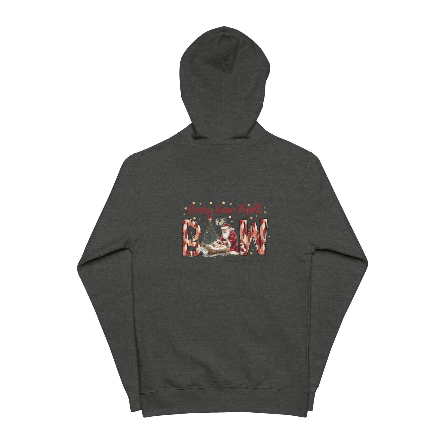 Every Knee Shall Bow Philippians 2:10 | Christian Christmas Design with Santa & Baby Jesus | Faith-Based Holiday Gift