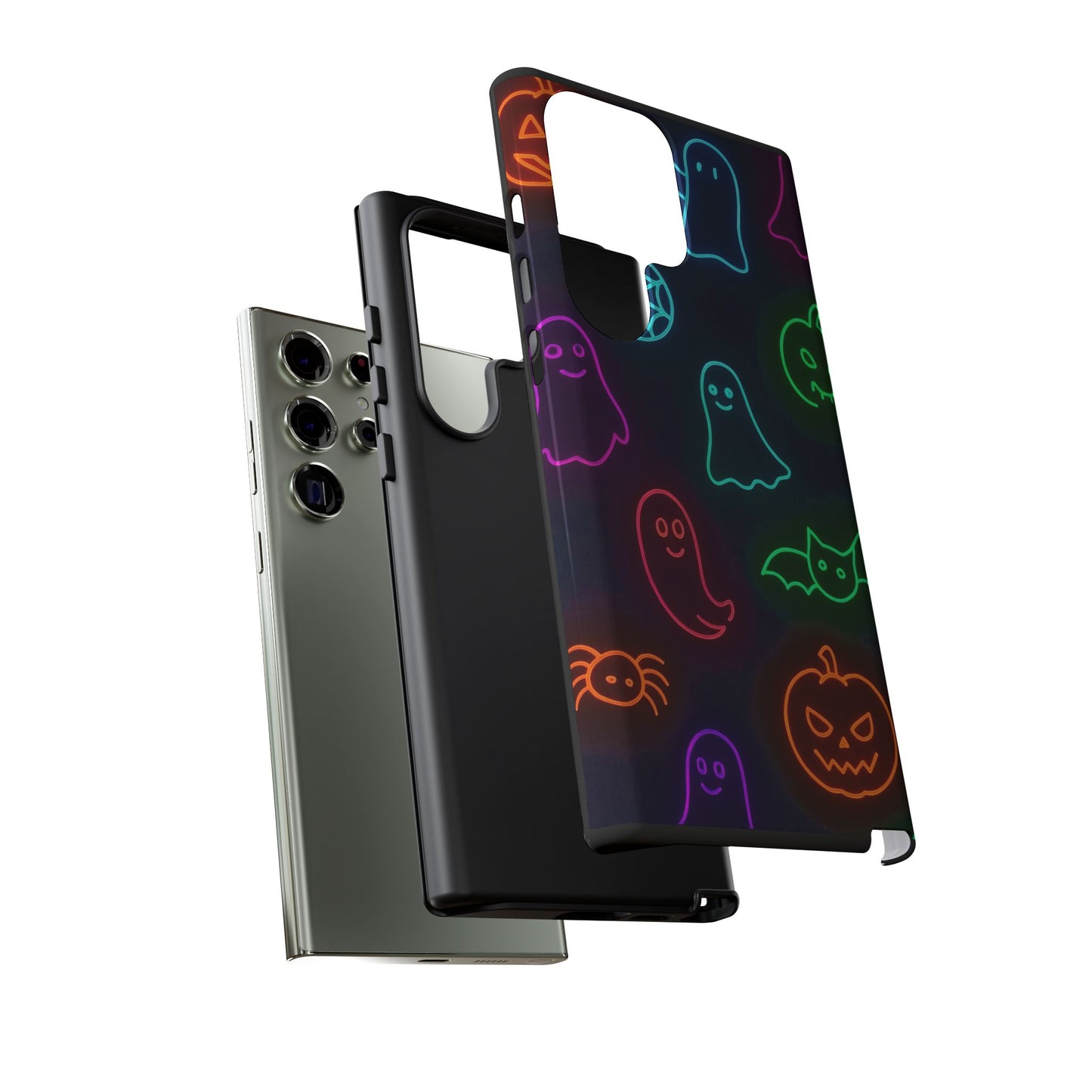 Neon Halloween Pattern | Cute Ghosts, Pumpkins & Bats Glow Design Phone Cases