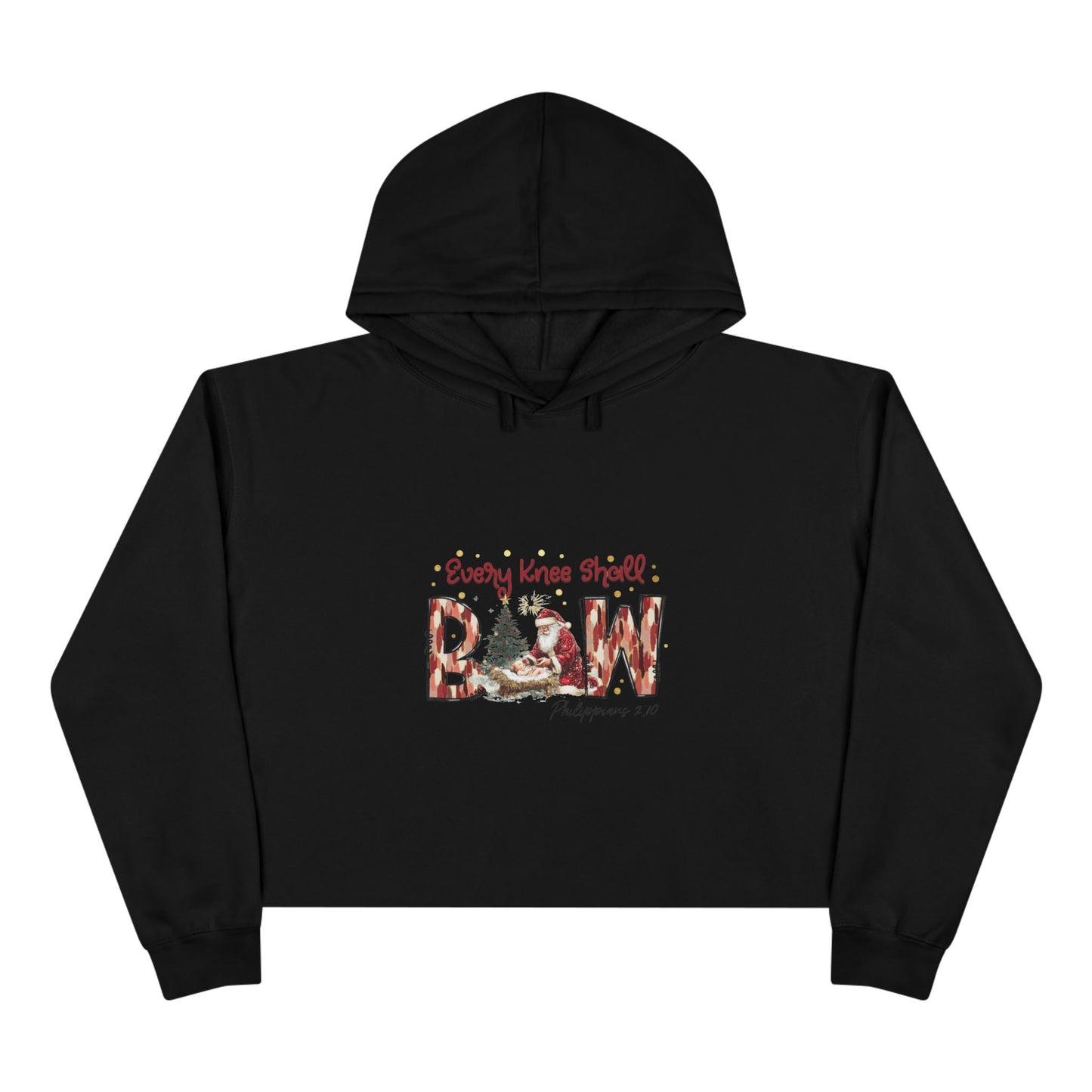 Every Knee Shall Bow Philippians 2:10 | Christian Christmas Design with Santa & Baby Jesus | Faith-Based Holiday Gift
