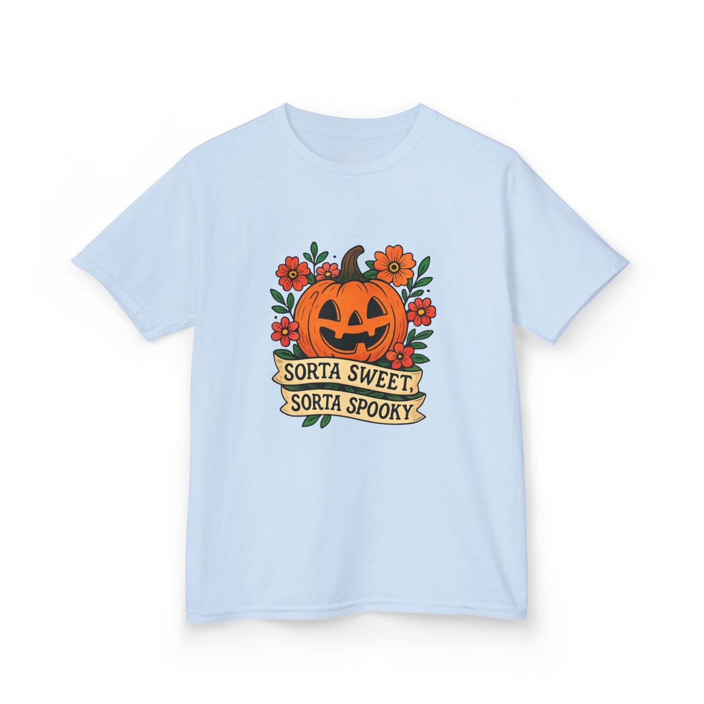 Cute Pumpkin Design – Sorta Sweet, Sorta Spooky Halloween Artwork , Kids T-Shirts
