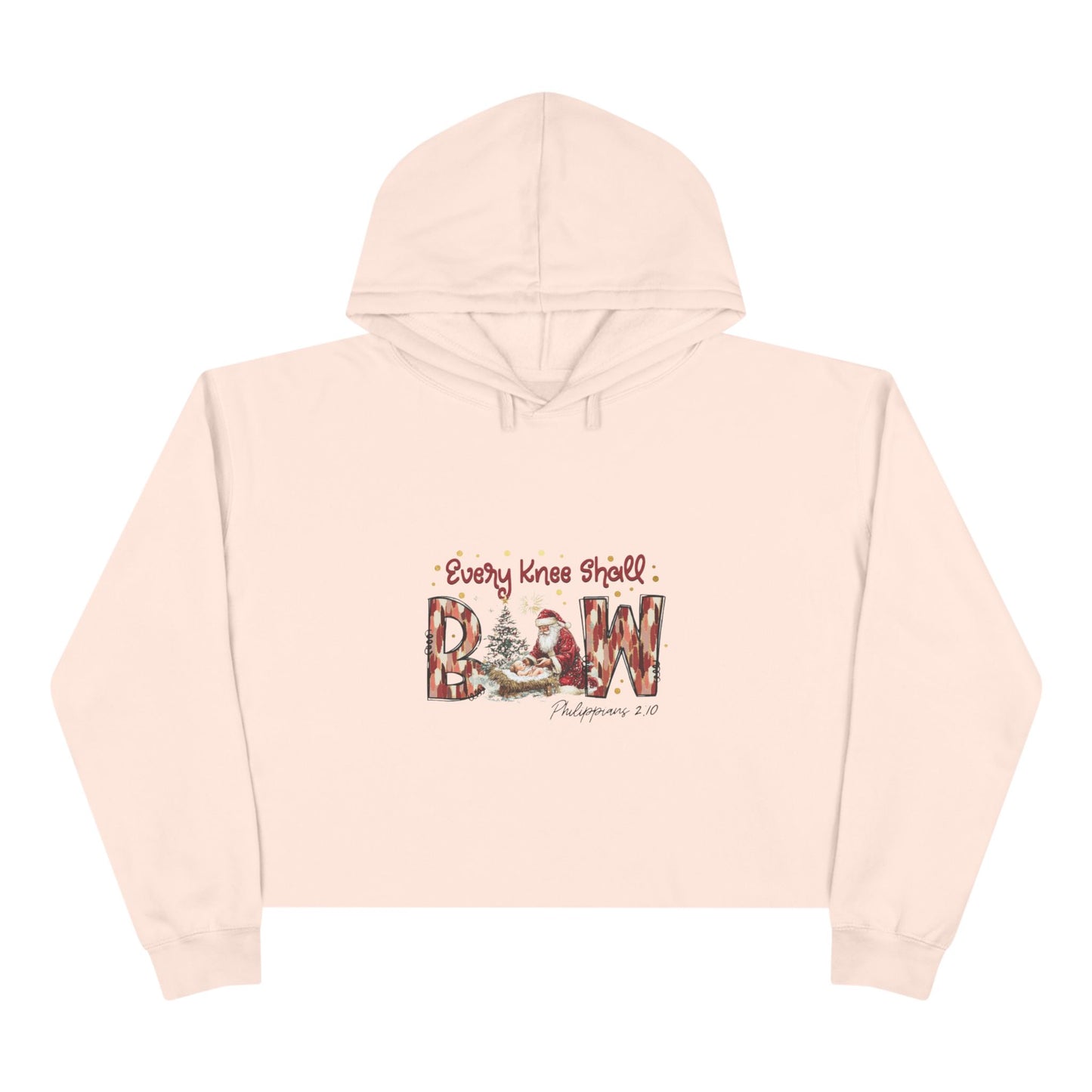 Every Knee Shall Bow Philippians 2:10 | Christian Christmas Design with Santa & Baby Jesus | Faith-Based Holiday Gift